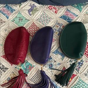Portland Leather taco tassel pouches lot of 3